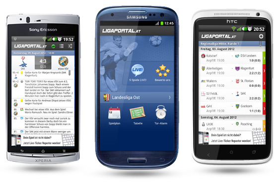 Die Ligaportal Android Live-Ticker App