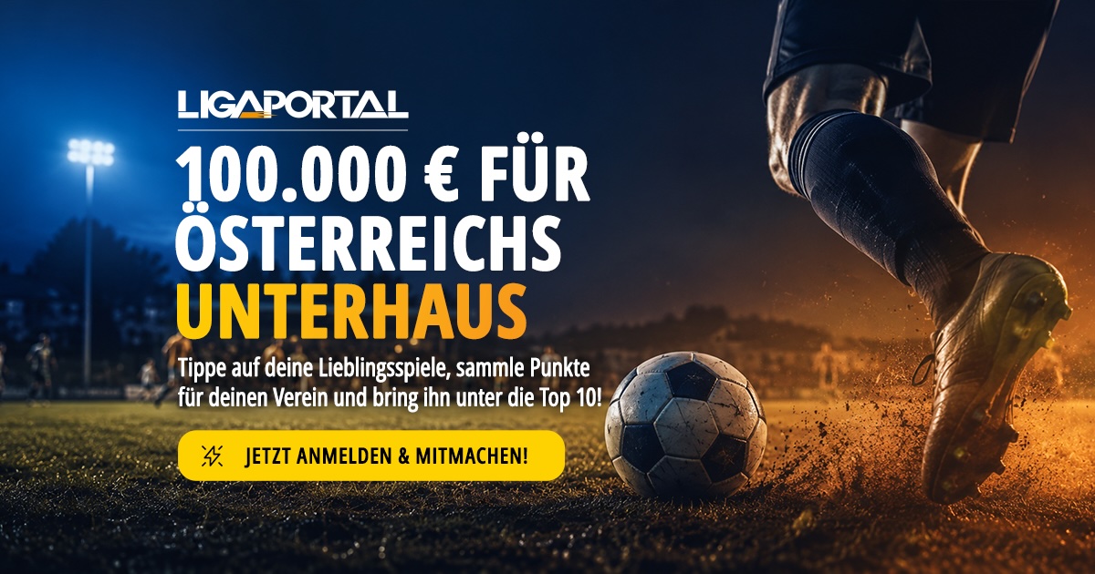 Ligaportal Tippspiel - 100.000 € für Österreichs Fußball-Unterhaus