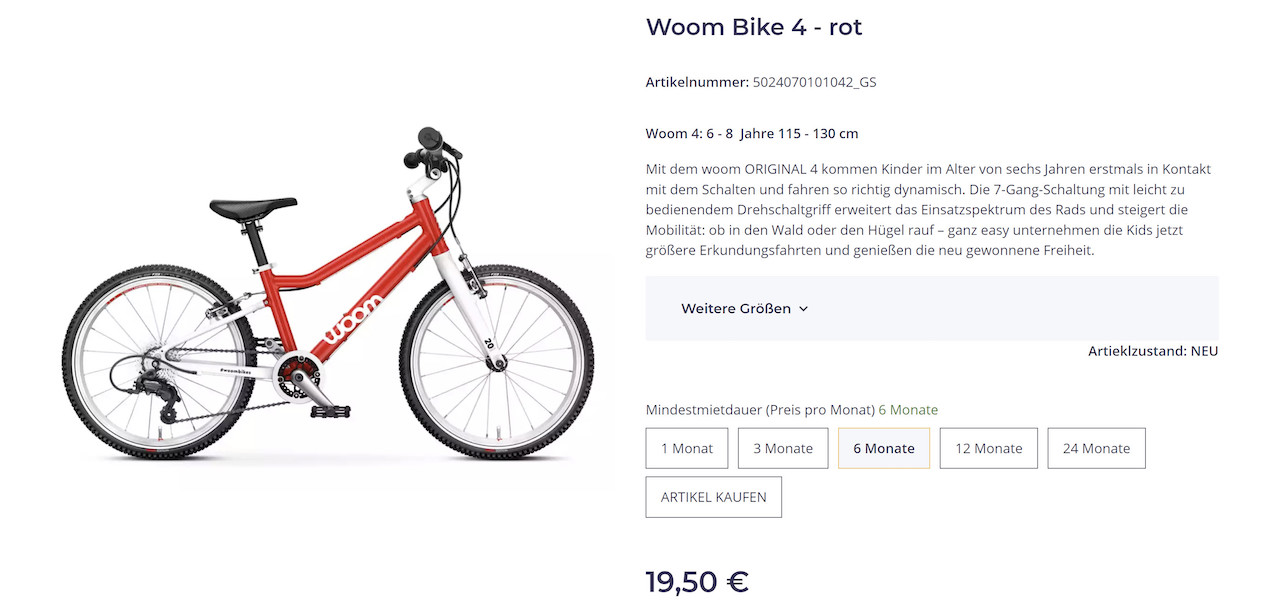 Mit Familoop jetzt Woom-Bikes mieten statt kaufen!