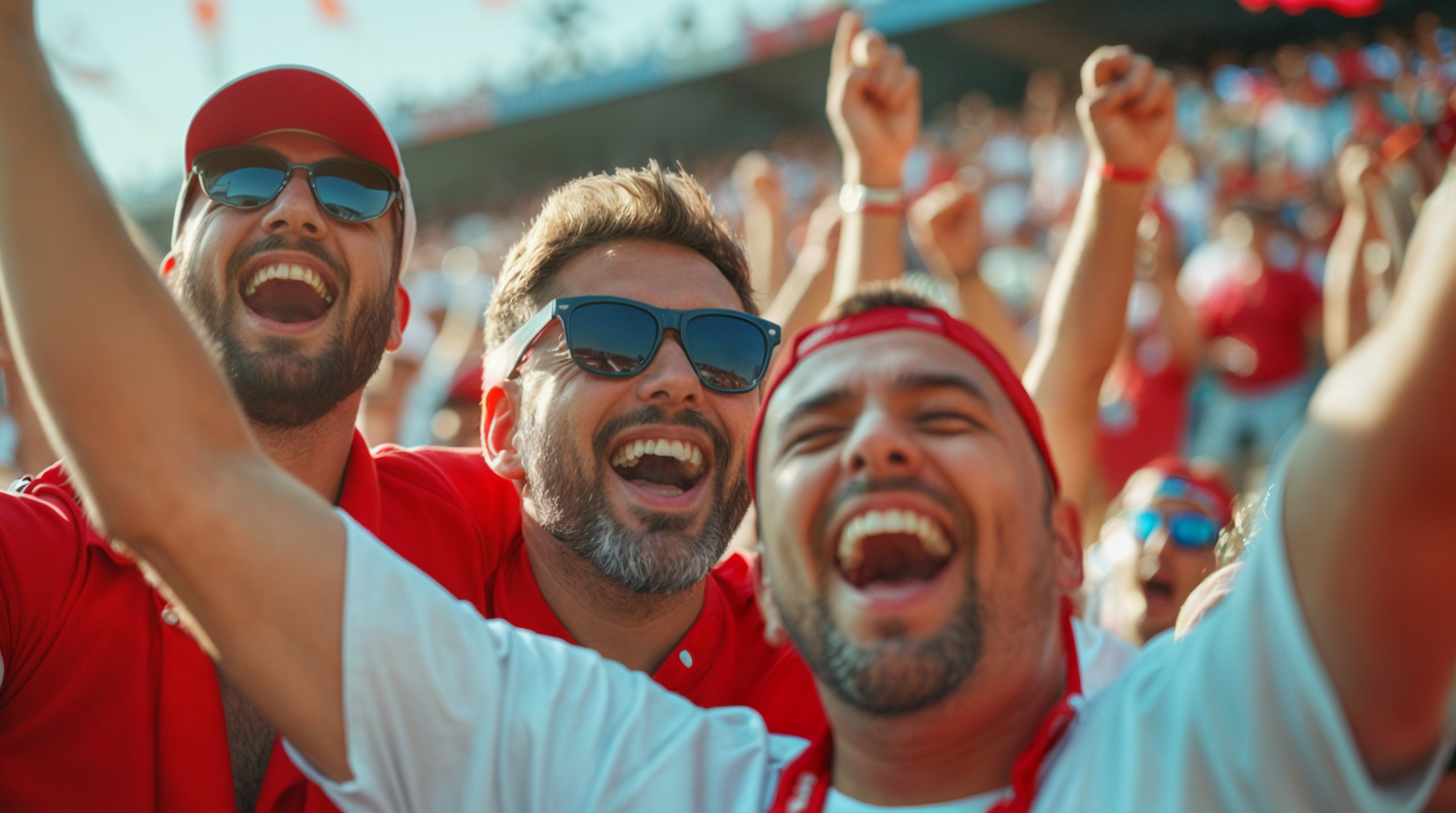 Fußball Fans jubeln im Stadion