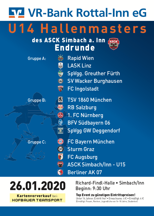 Vr Bank Rottal Inn U14 Hallenmasters In Simbach Am Inn Fussball Oberosterreich Ergebnisse Tabellen Und Torschutzen Von Allen Oo Ligen Ligaportal At