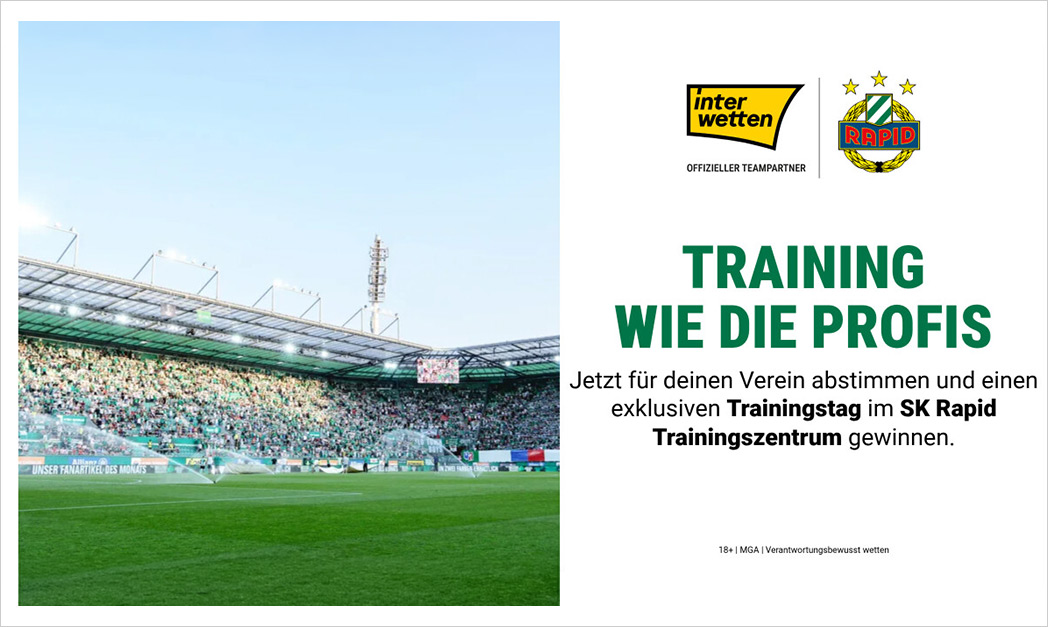 Gewinne einen exklusiven Trainingstag beim SK Rapid für dich und dein Team!