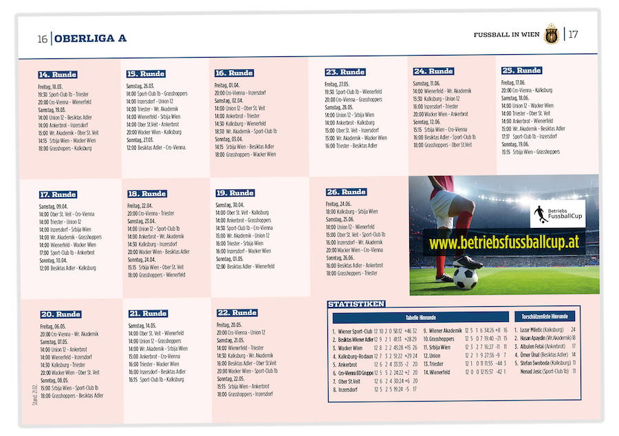 Fußball in Wien Pocket Guide 2022