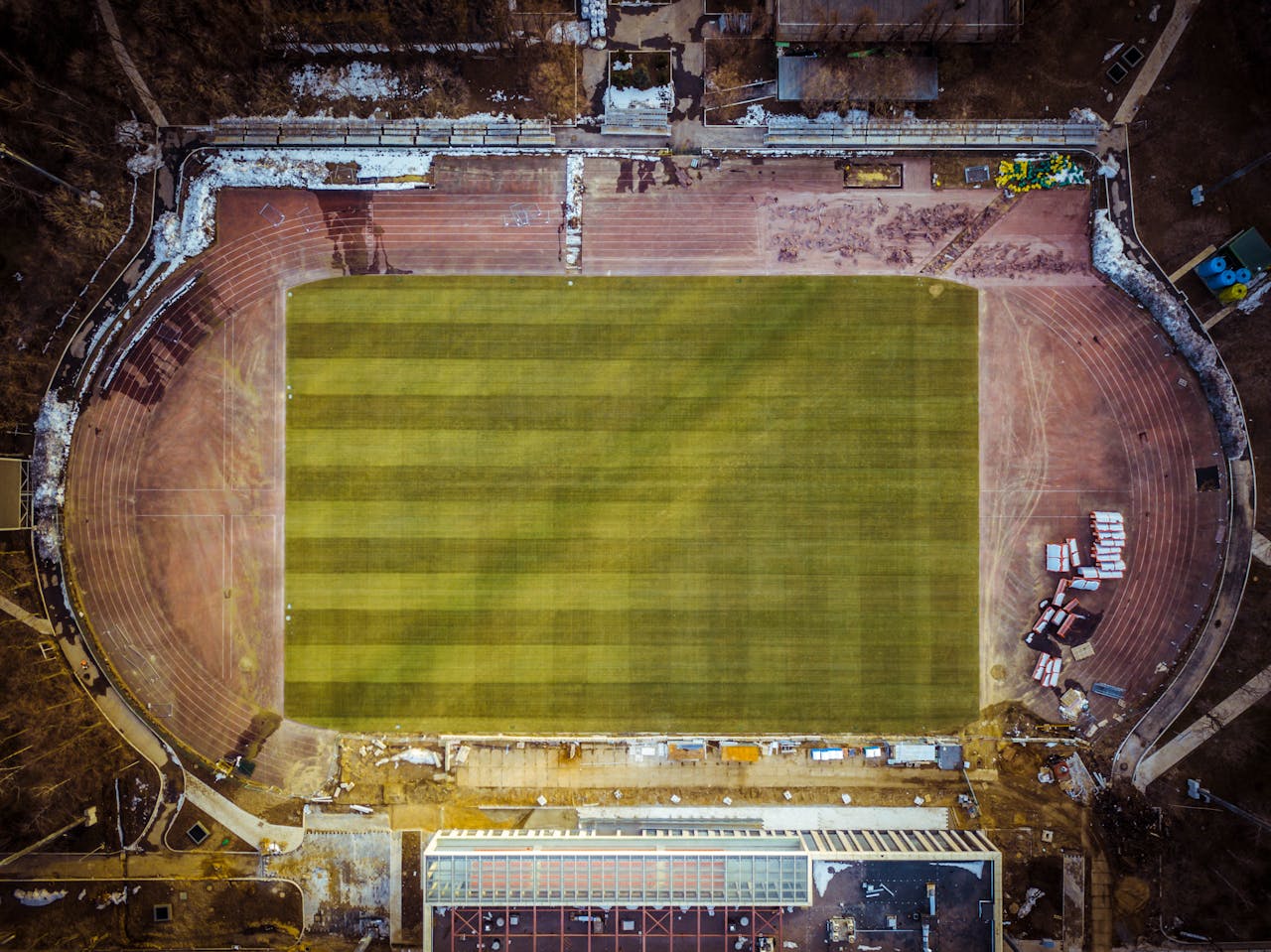 Fußballplatz von oben