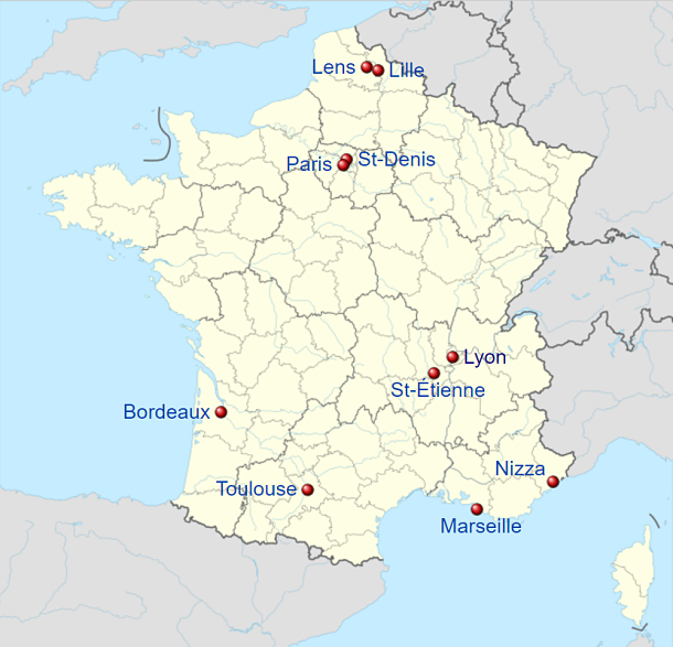 Austragungsorte EURO 2016 Frankreich