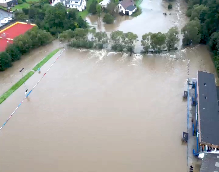 Drohnenaufnahmen zeigen das Ausmaß der Hochwasserschäden